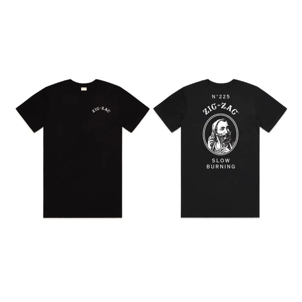 Zig-Zag Slow Burning Graphic T-Shirt - Medium-  Iconic Black Tee
